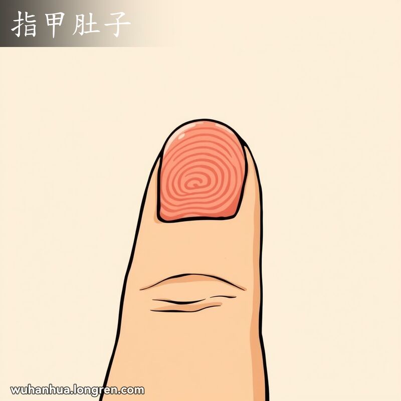 一只手的特写，突出手指头肚儿部分，背景柔和，风格轻松漫画风