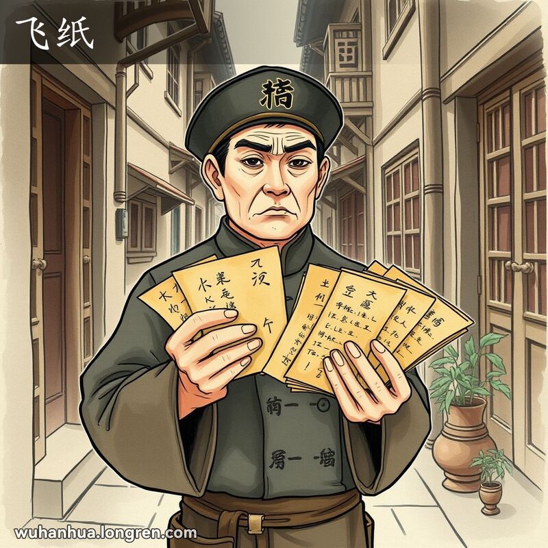 旧时武汉街巷，收账人手持泛黄账单，背景是传统木质房屋和老式街景