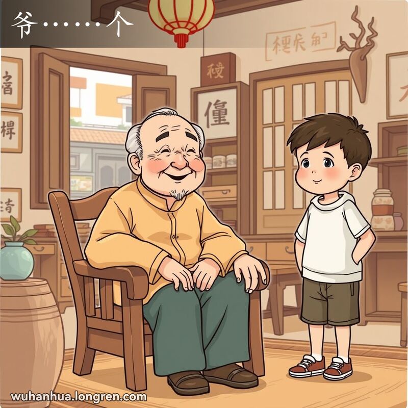 一位武汉老人和他的孩子在家中亲密站在一起，背景是武汉家庭环境