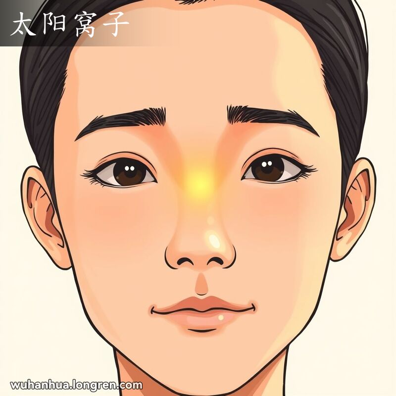 一个人的面部特写，突出太阳穴的位置，背景简洁干净