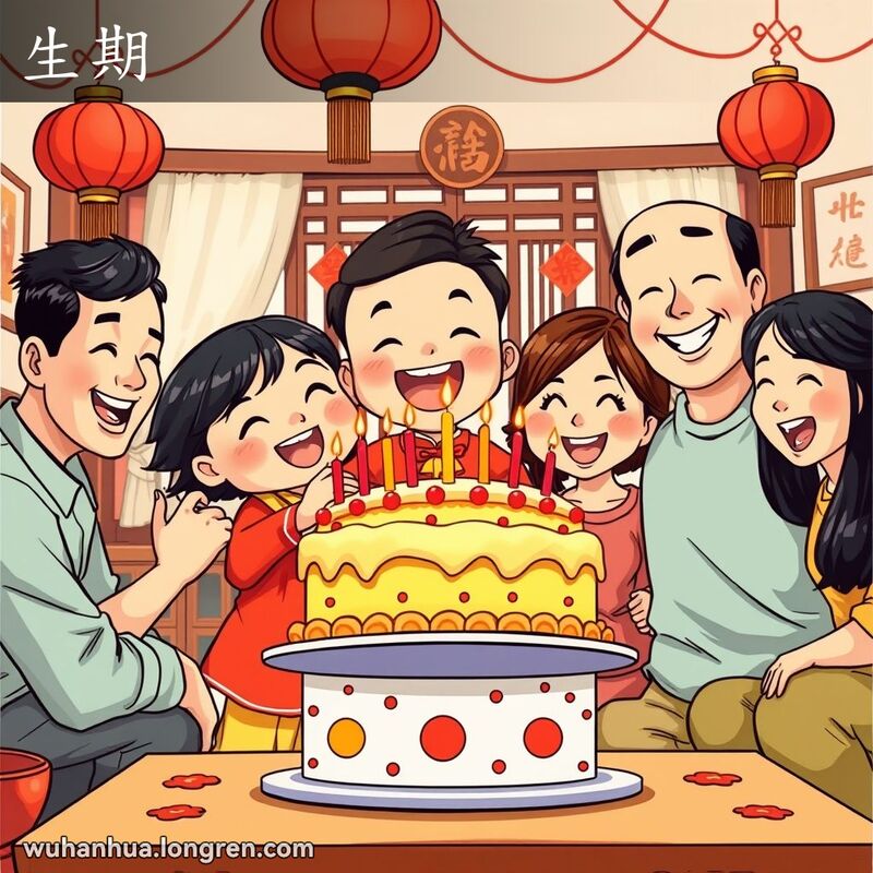 一个武汉家庭为孩子庆祝生日，孩子手持生日蛋糕，脸上洋溢着兴奋的笑容，背景是温馨的客厅。