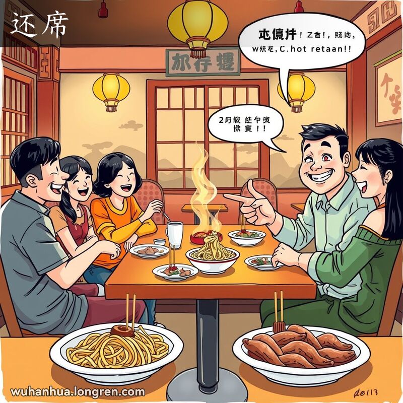 两群朋友在武汉餐馆互相请吃饭，体现“还席”的礼尚往来精神